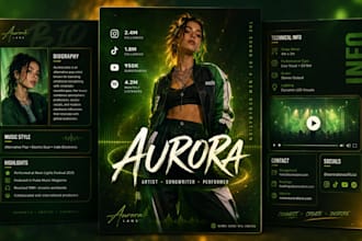 design  professional epk, press kit, and media kit in canva