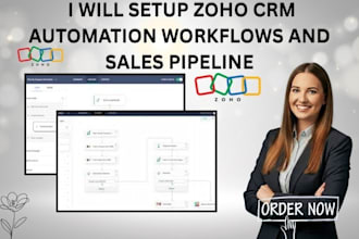 setup zoho CRM automation workflows and sales pipeline