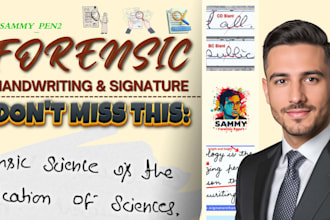 perform a forensic handwriting examination and signature comparison with report