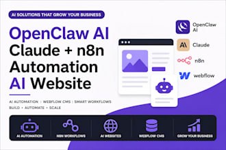 setup openclaw ai agent, n8n workflow automation and webflow cms seo chatgpt