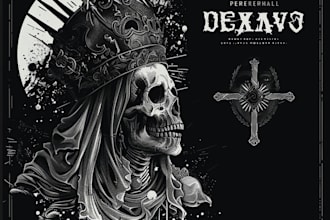 draw detail dark art illustration for tshirt and album