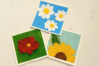make 3d oil pastel floral artwork
