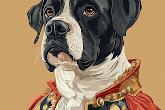 do custom pet portrait, dog or cat drawing