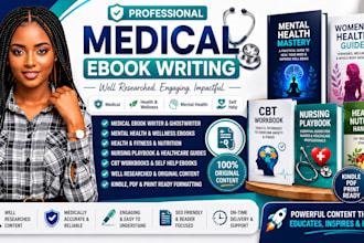 ghostwrite medical ebook, cbt workbook, wellness guide and healthcare content