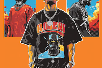 design a custom 90s vintage bootleg t shirt, rap, sport tee