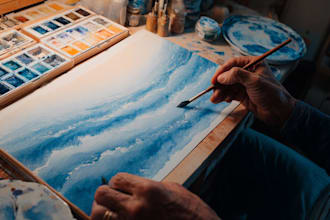 paint watercolor portrait and watercolor art