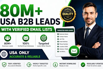 provide 80 million verified USA b2b leads, prospect email list building