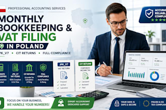 do poland monthly bookkeeping jpk v7 vat filing cit returns for your company