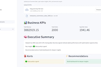 analyze your business data and generate ai powered insights