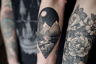 create a professional custom tattoo design
