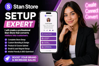 create and setup a professional stan store for creators