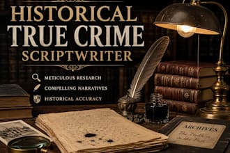 deeply researched historical true crime documentary script