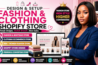 design fashion website clothing shopify store boutique fashion ecommerce website