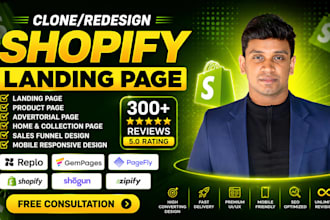 clone shopify landing page design,shopify dropshipping, replo, gempages, pagefly