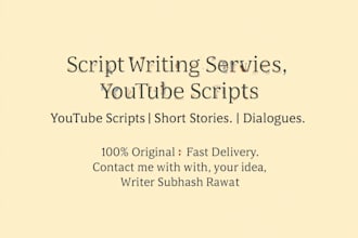 write engaging youtube script, short story, or dialogue