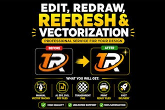 edit, refresh and vectorize your existing logo expertly