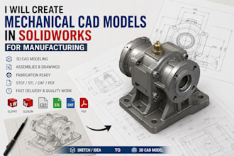 create mechanical cad models in solidworks for manufacturing
