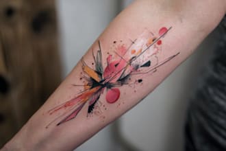 create a watercolor tattoo design