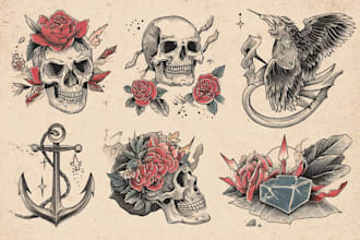 create awesome old school tattoo style design