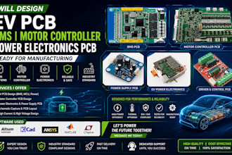 design ev pcb bms motor controller power electronics pcb ready for manufacturing