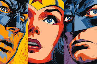 design an amazing superhero pop art