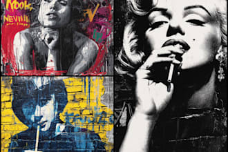 create graffiti pop art canvas designs and murals