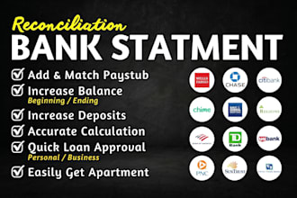 reconcile bank statement PDF to editable format