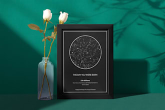 design minimalist star map wall art
