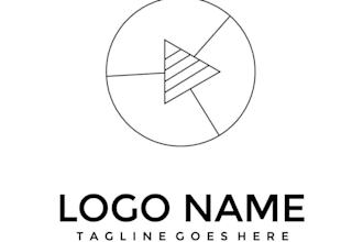 do modern line art text or badge logo design