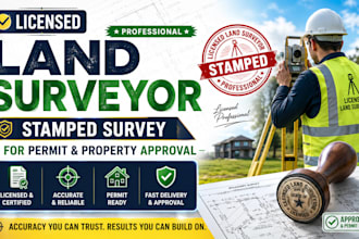 prepare a licensed land surveyor stamped survey for permit and property approval
