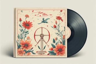 create custom vintage cover art with retro aesthetic style