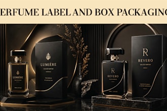 design luxury perfume packaging with label and logo