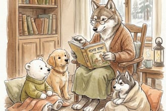 whimsical watercolor children story book illustration