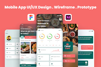 do figma app design for mobile app UI UX with figma prototype and wireframe