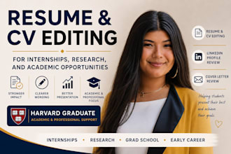 improve your academic, research, internship resume or CV