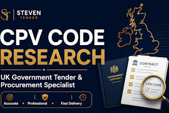 research accurate cpv codes for UK government contracts
