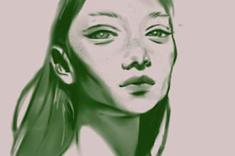 draw a realistic digital portrait