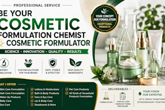 be your cosmetic formulation chemist and cosmetic formulator