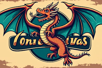do unique dragon mascot logo design for your brand