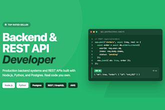 be your backend developer for nodejs python rest api postgres firebase supabase