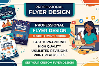 design your church flyer, event flyer and school flyer