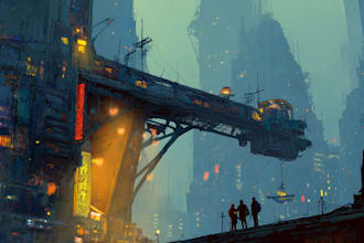 design a cyberpunk scifi futuristic city