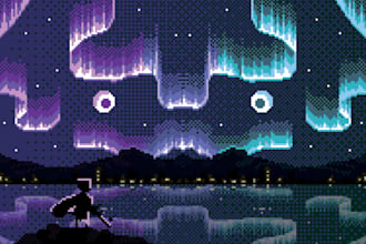 create animated pixel art background, retro pixel art