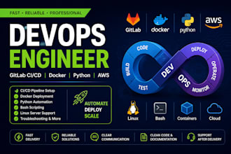 setup gitlab ci cd pipeline using docker bash and python