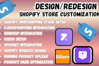 setup shopify dropshipping store with dser zendrop cjdropshipping, pod, printify