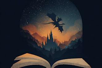 design a fantasy book novel series logo design