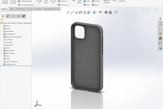 design a custom phone case in solidworks with stl file for 3d printing