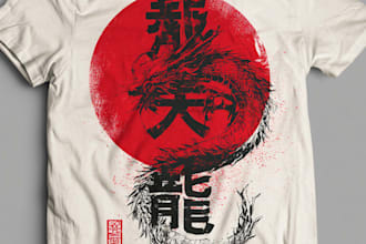 design a japanese t shirt illustration