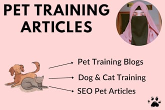 write dog and cat training blog articles