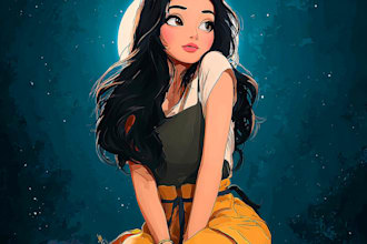 create a disney style portrait of you